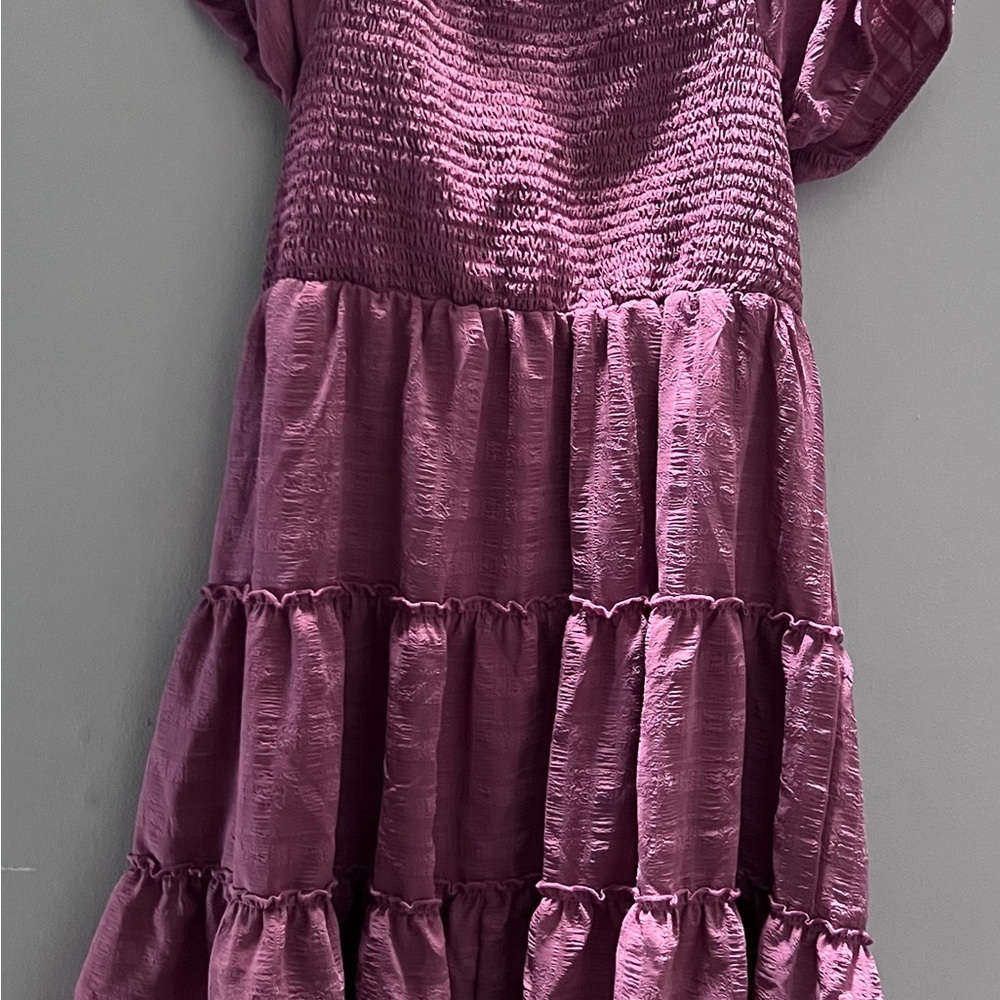 #111. Rewind Mauve Casual Dress 1X - Picture 3 of 3